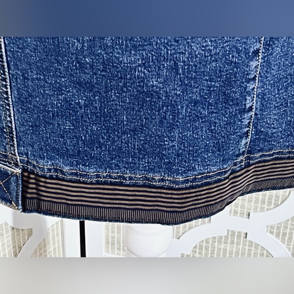 DENIM JEAN SKIRT SIZE 8 ALAIN MANOUKIAN DARK WASH - Picture 3 of 8